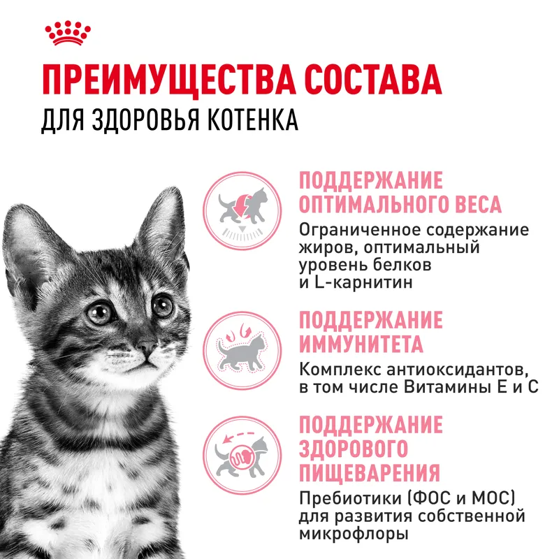 Сухой корм Royal Canin Kitten Sterilised, для стерилизованных котят в возрасте от 6 до 12 мес. 400 г