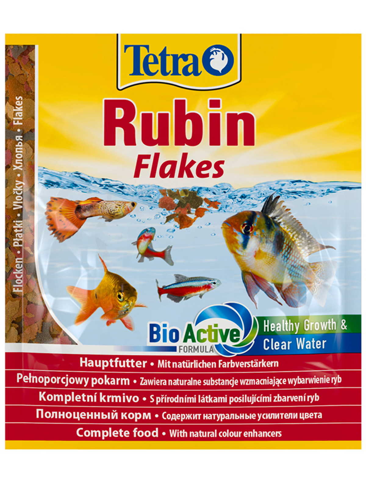 TetraRubin корм в хлопьях для улучшения окраса всех видов рыб 12 г (без маркировки)