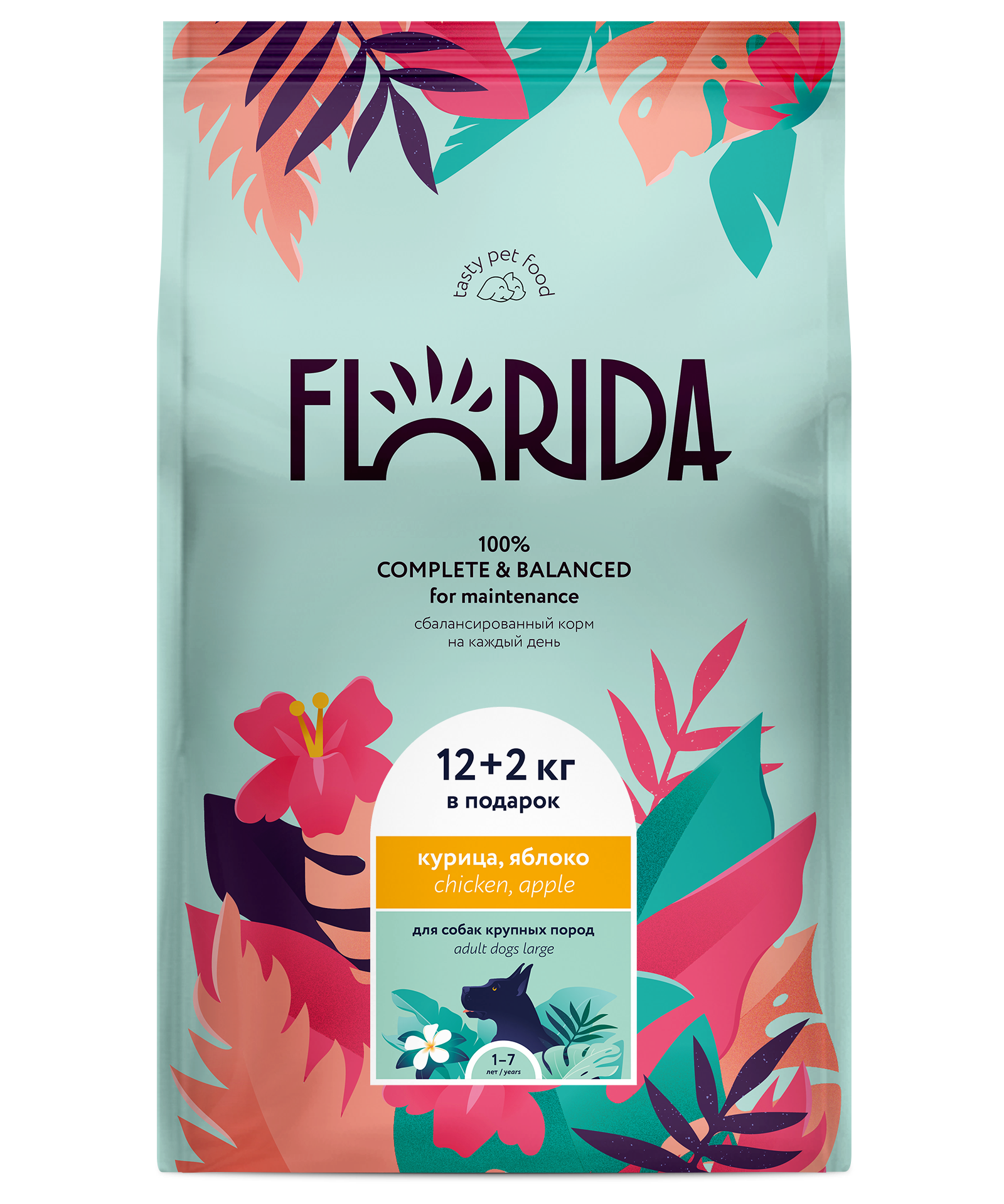 FLORIDA. Корм для крупных собак с курицей 14 кг 4618076920304