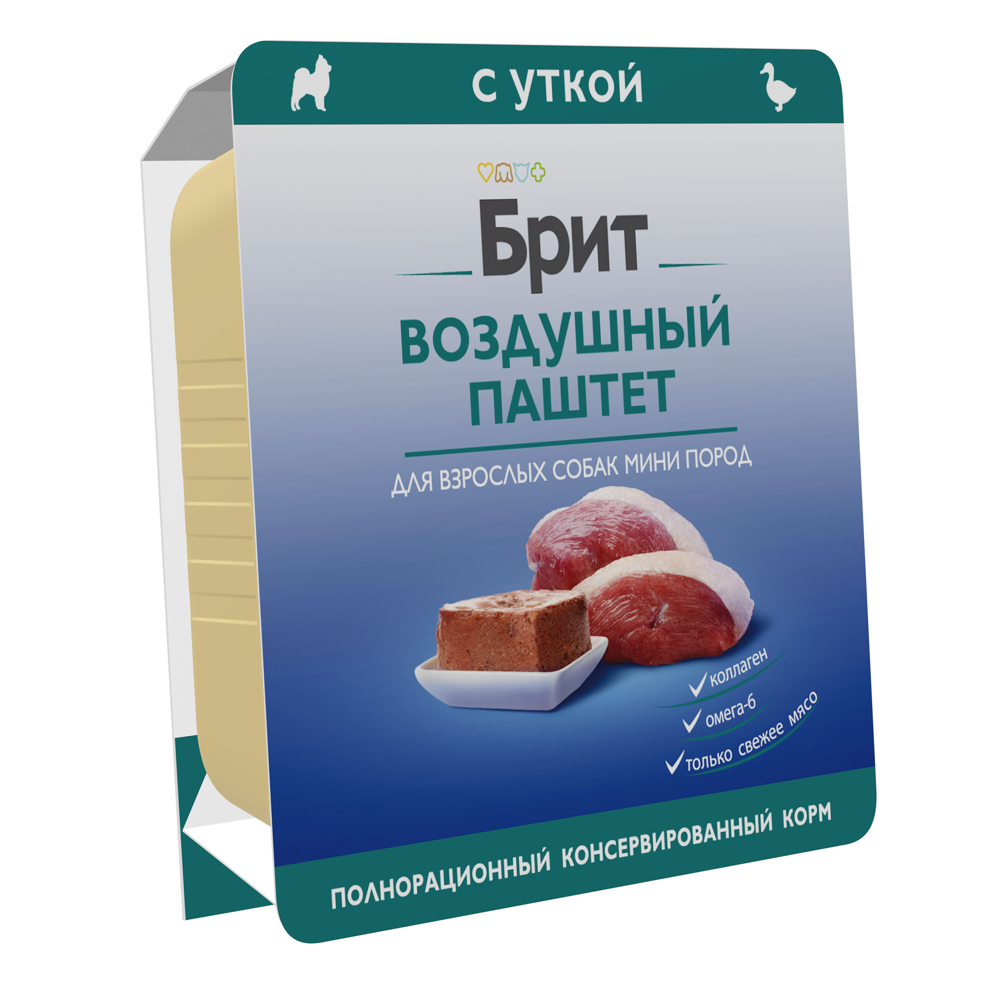 BRIT PREMIUM Воздушный паштет для взрослых собак мини пород, утка, 100г   5089017