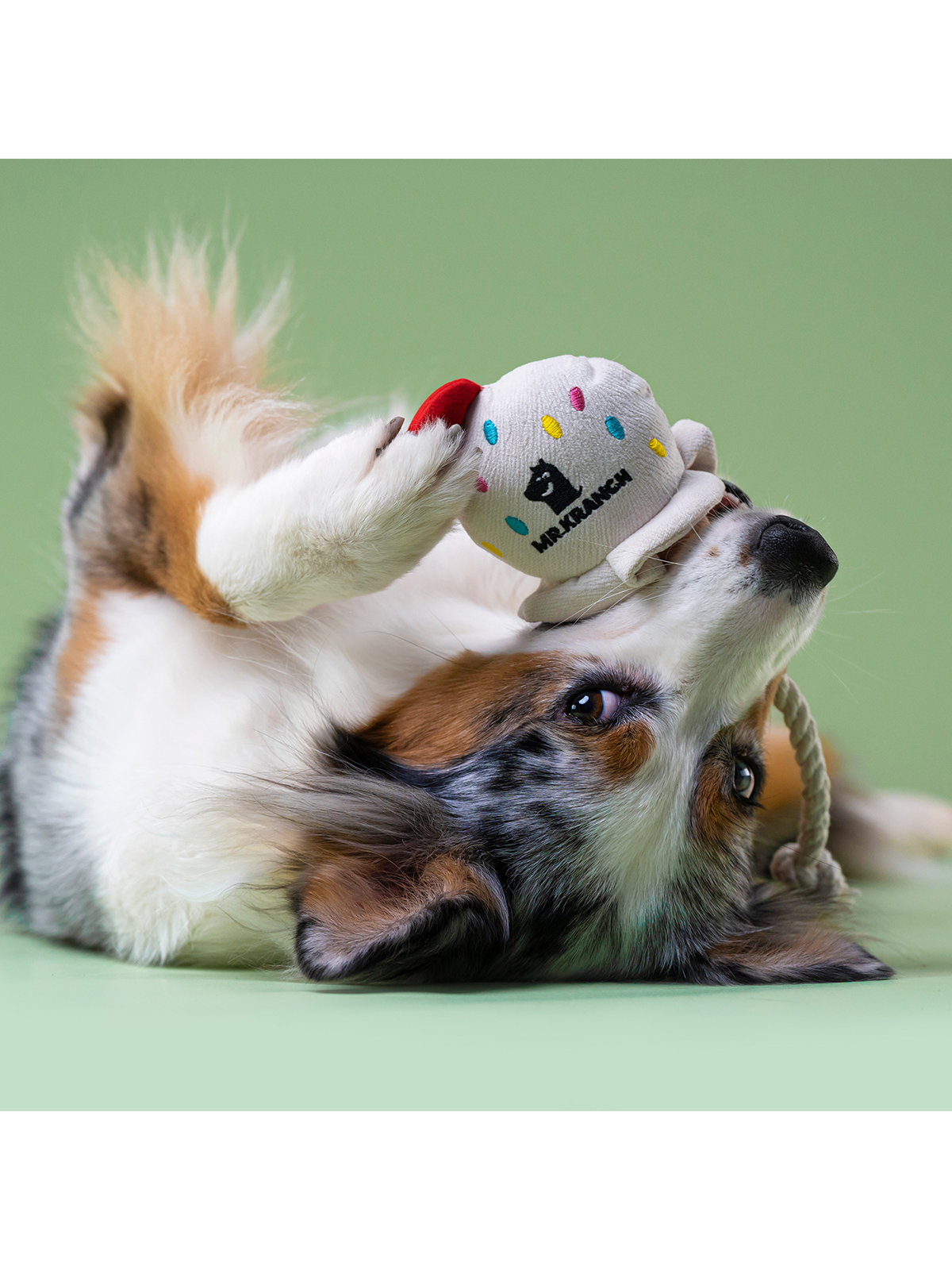 Игрушка Mr.Kranch для собак мелких и средних пород Мороженое с канатом 29х8х6,5см, бежевое