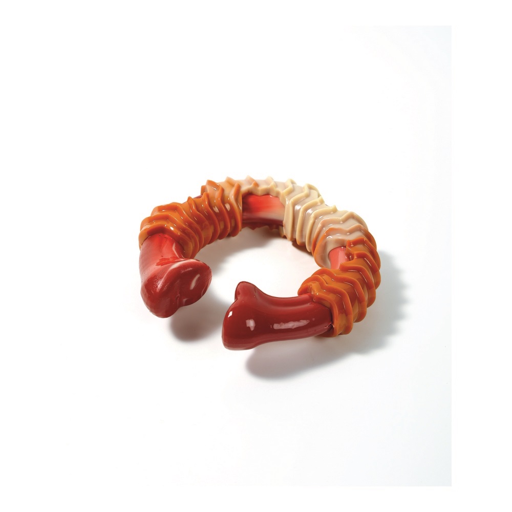 Игрушка для собак Карнивор круглая кость, вкус бекона, красная 14 x 13.7 x 4.1 см MPets 10650599