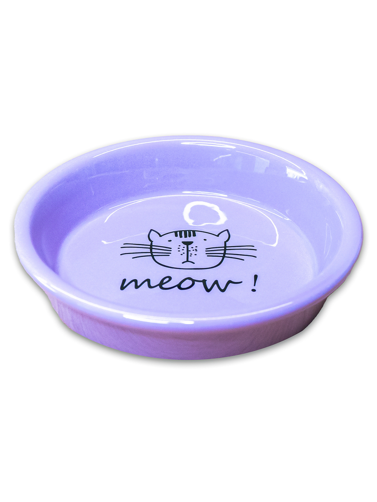 Миска Mr.Kranch керамическая для кошек MEOW! 200 мл сиреневая