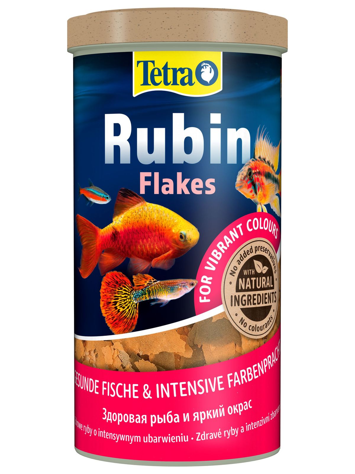 TetraRubin корм в хлопьях для улучшения окраса всех видов рыб 1 л