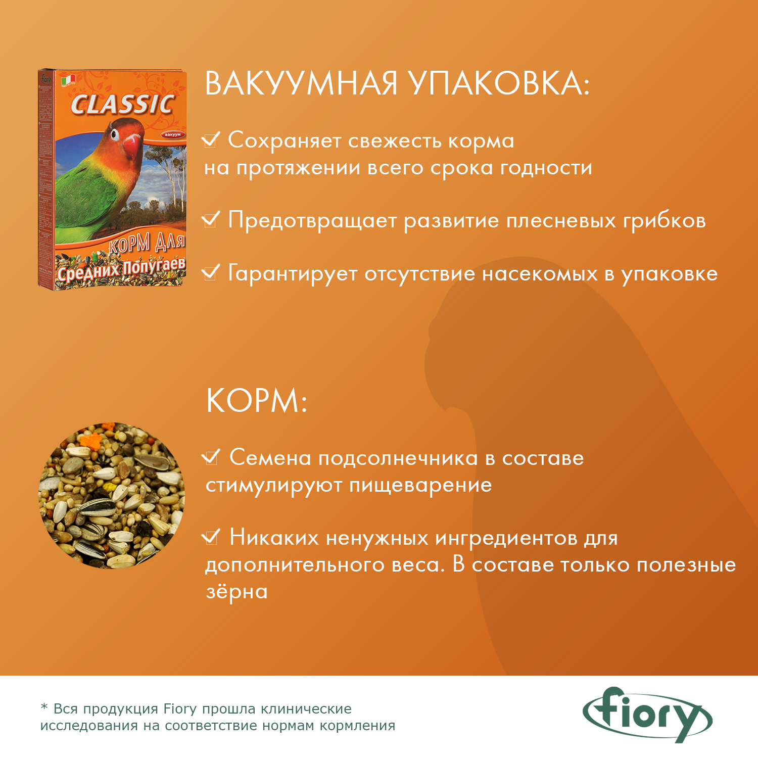 Корм Fiory Classic для средних попугаев 400 г