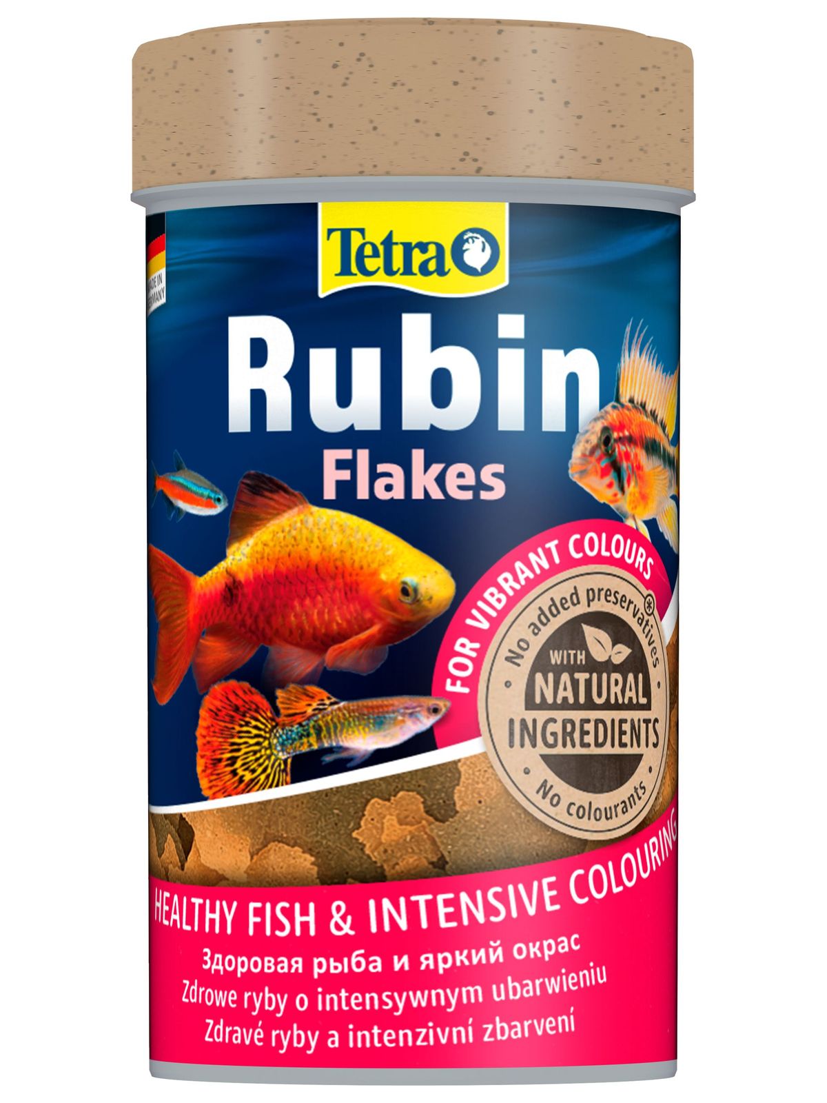 TetraRubin корм в хлопьях для улучшения окраса всех видов рыб 100 мл