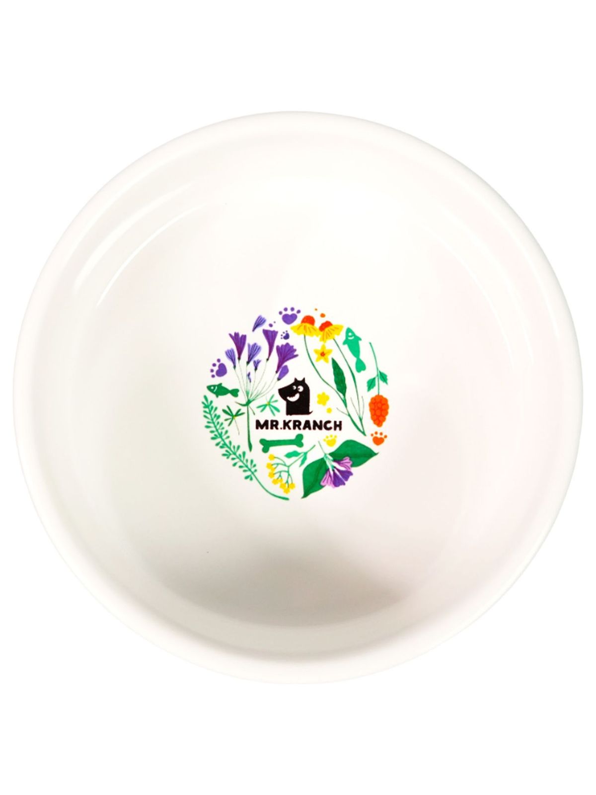 Миска Mr.Kranch Bamboo 340 мл Цветы Прованса керамическая на бамбуковой подставке васильковая (35002)