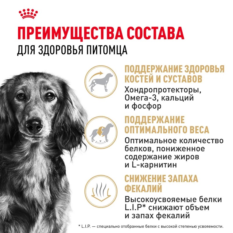 Royal Canin Dachshund Adult  Сухой корм для собак породы Такса 7,5 кг