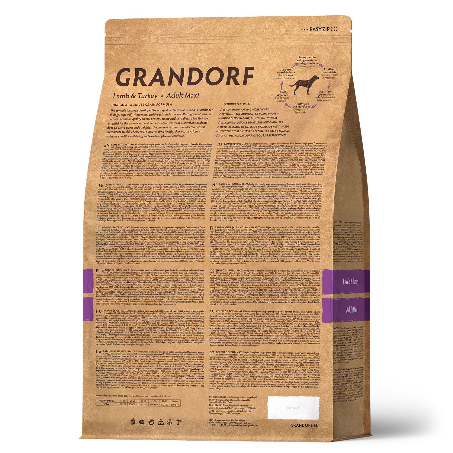 Grandorf Сухой корм для крупных собак с ягнёнком и индейкой 10 кг 5407007850990