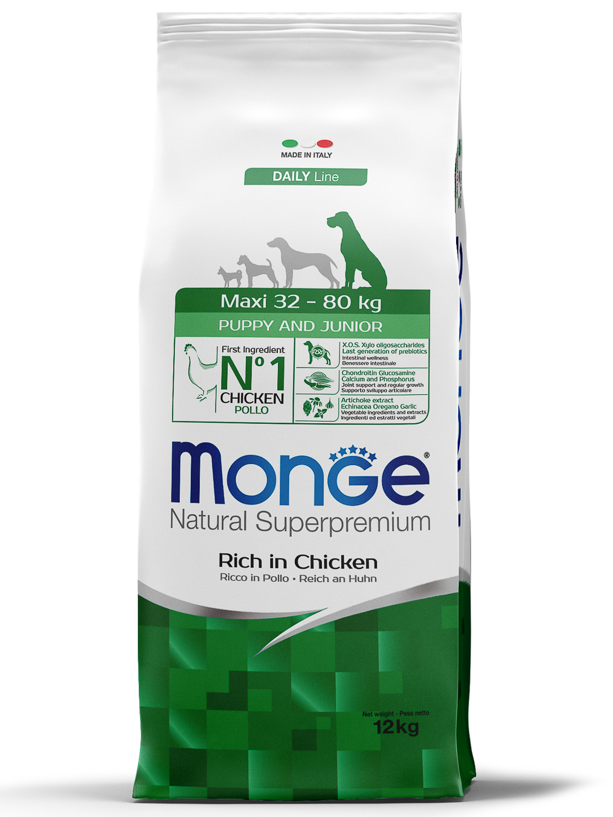 Сухой корм Monge Dog Daily Line Maxi для щенков крупных пород, из курицы 12 кг