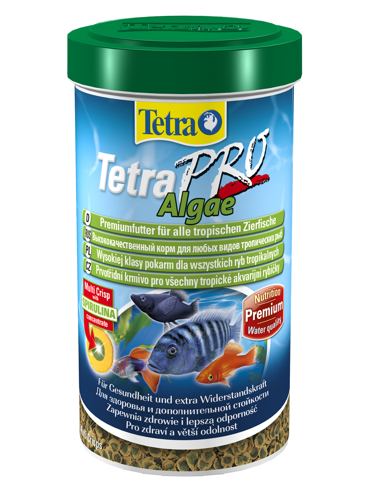 TetraPro Algae Crisps раст.корм для всех видов рыб в чипсах 500 мл