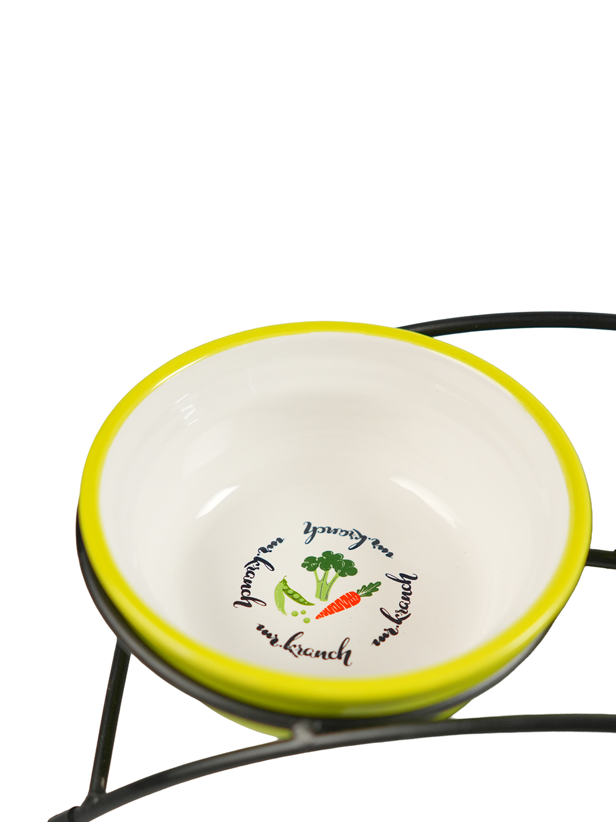 Миски Mr.Kranch на подставке для собак и кошек двойные 2x290 мл летние овощи, салатовые