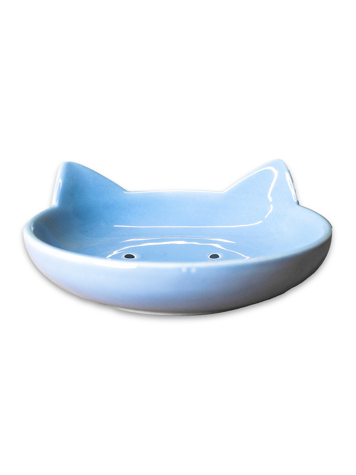 Блюдце Mr.Kranch керамическое Мордочка кошки 80 мл голубое