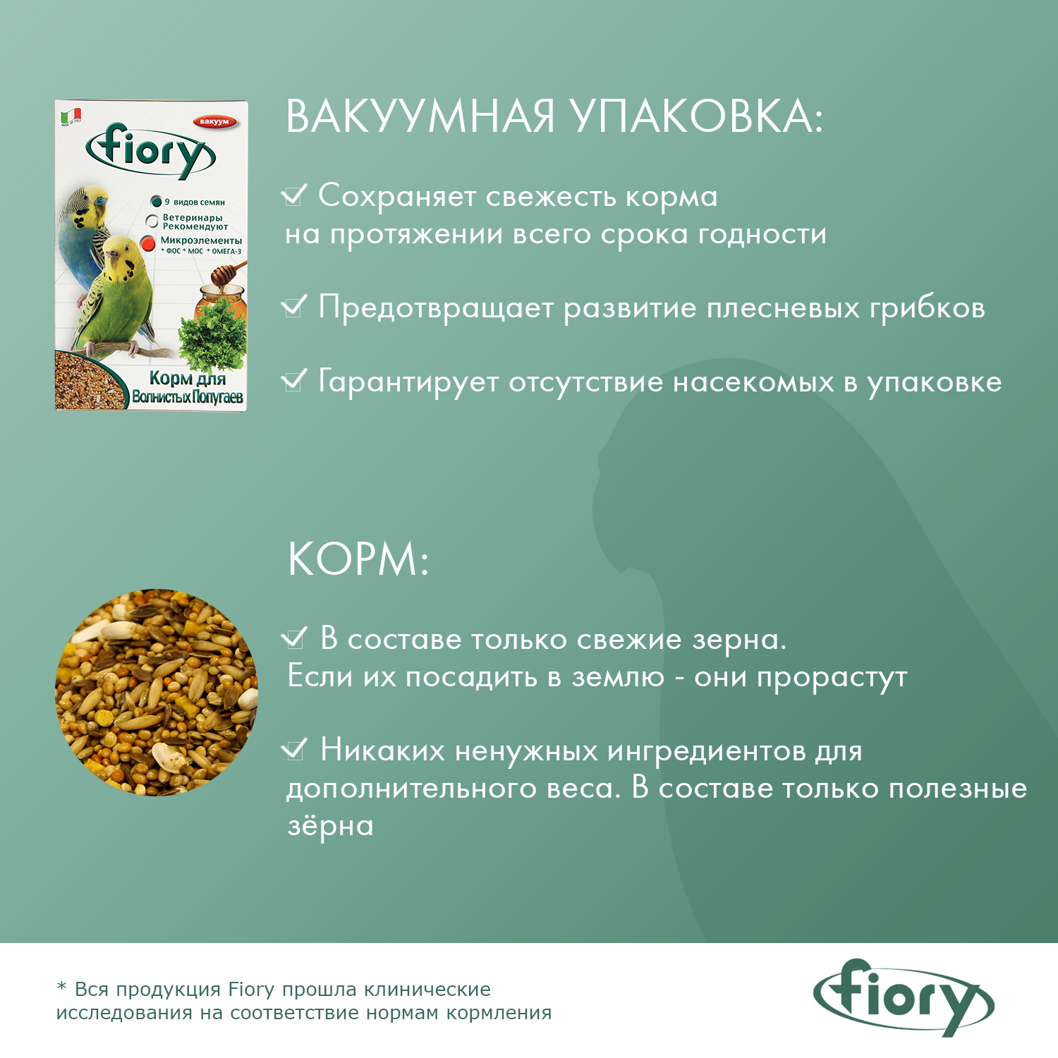 Корм Fiory Pappagallini для волнистых попугаев 1 кг