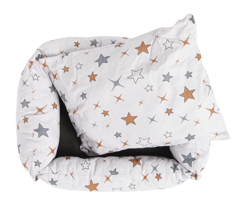 Лежанка Моськи-Авоськи Сказка Звёзды белая, поплин, S 50х42х16