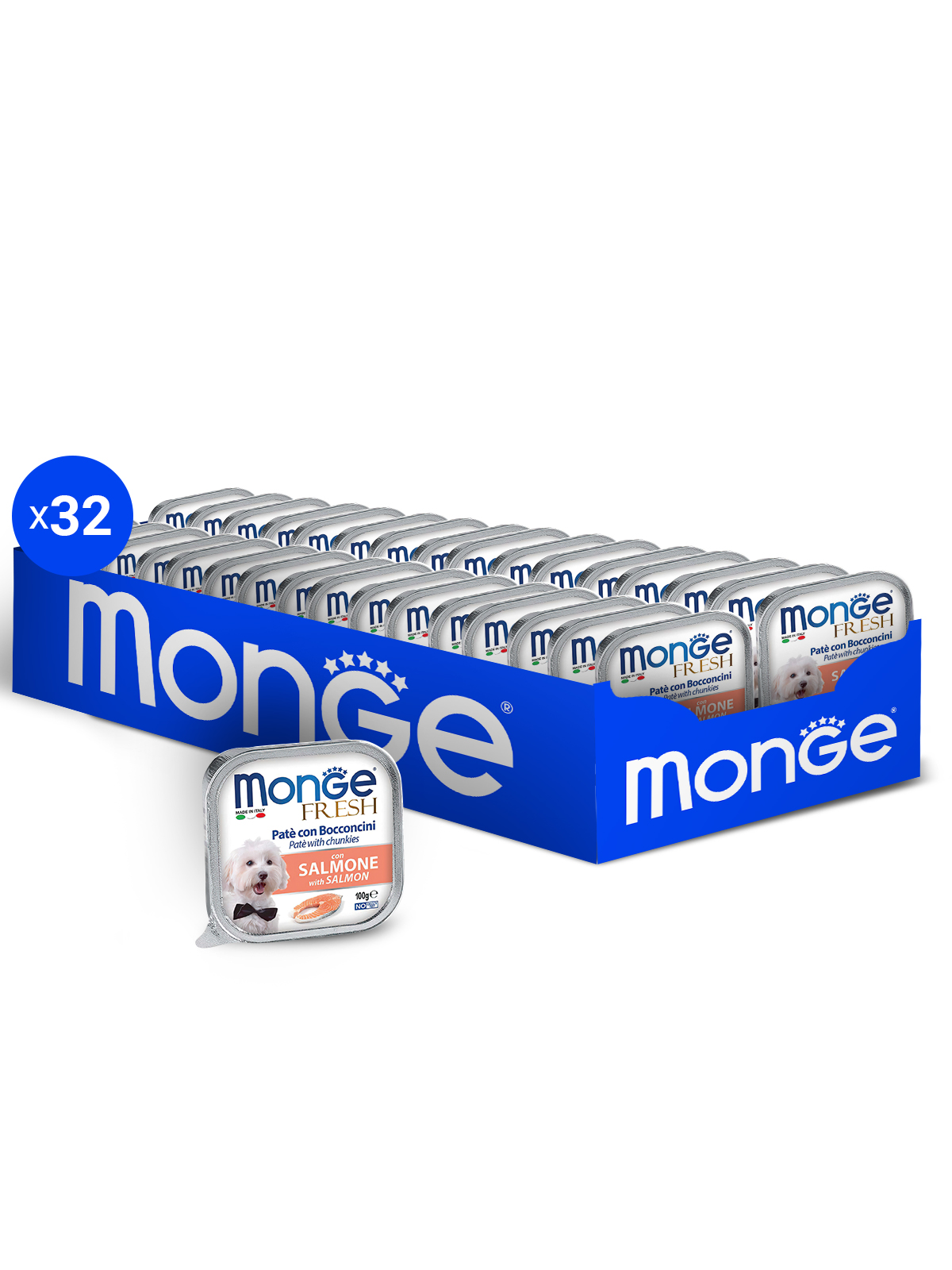 Влажный корм Monge Dog Fresh для собак, с лососем, консервы 100 г