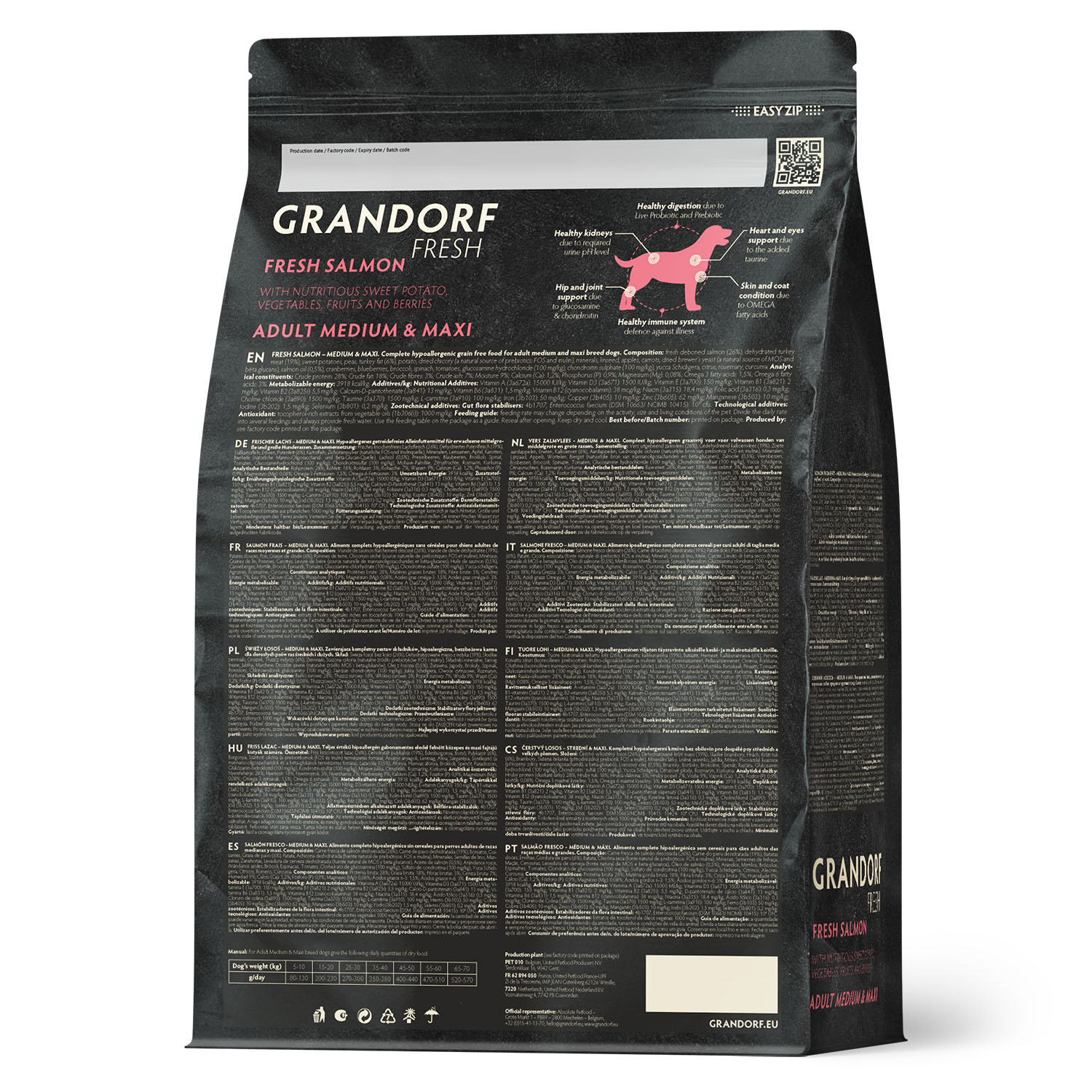 Grandorf Fresh Grandorf Сухой беззерновой корм для средних собак с лососем 10 кг 5407007852932