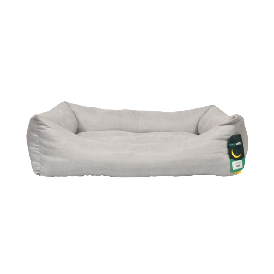 STORYTAILS Лежанка MUSHU прямоугольная из велюра Серый S  60 x 50 x 19 см