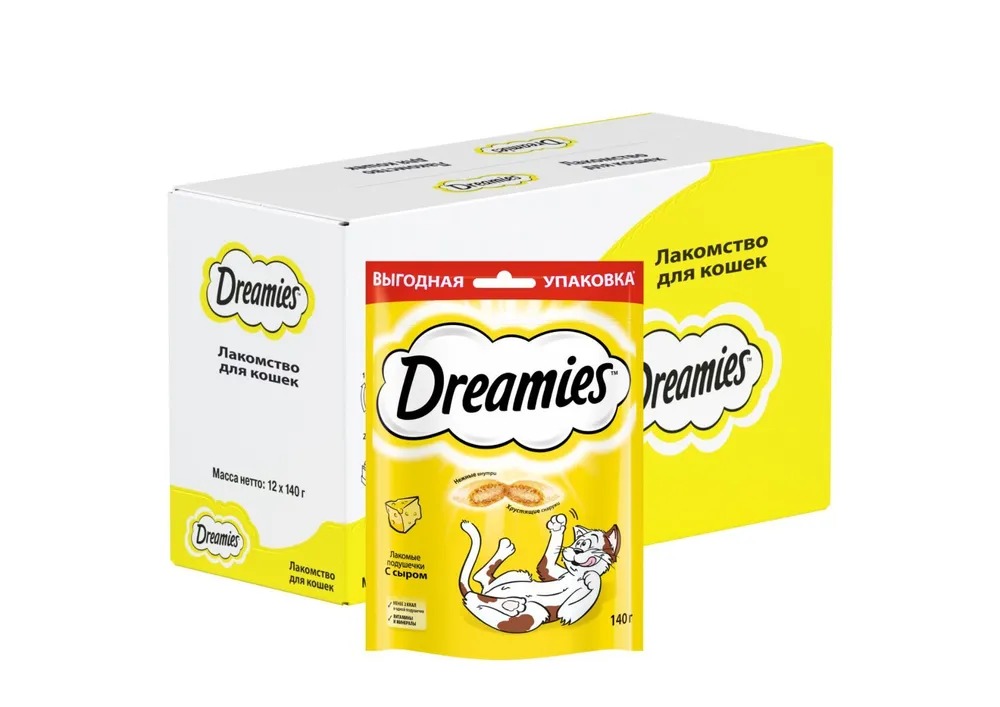 DREAMIES  Лакомство для кошек с сыром 140гр