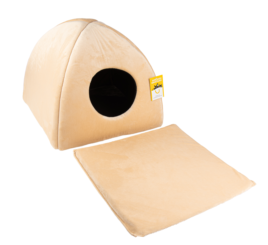 Моськи-Авоськи Домик мягкий ТИПИ плюш 40*40*39 см БЕЖЕВЫЙ