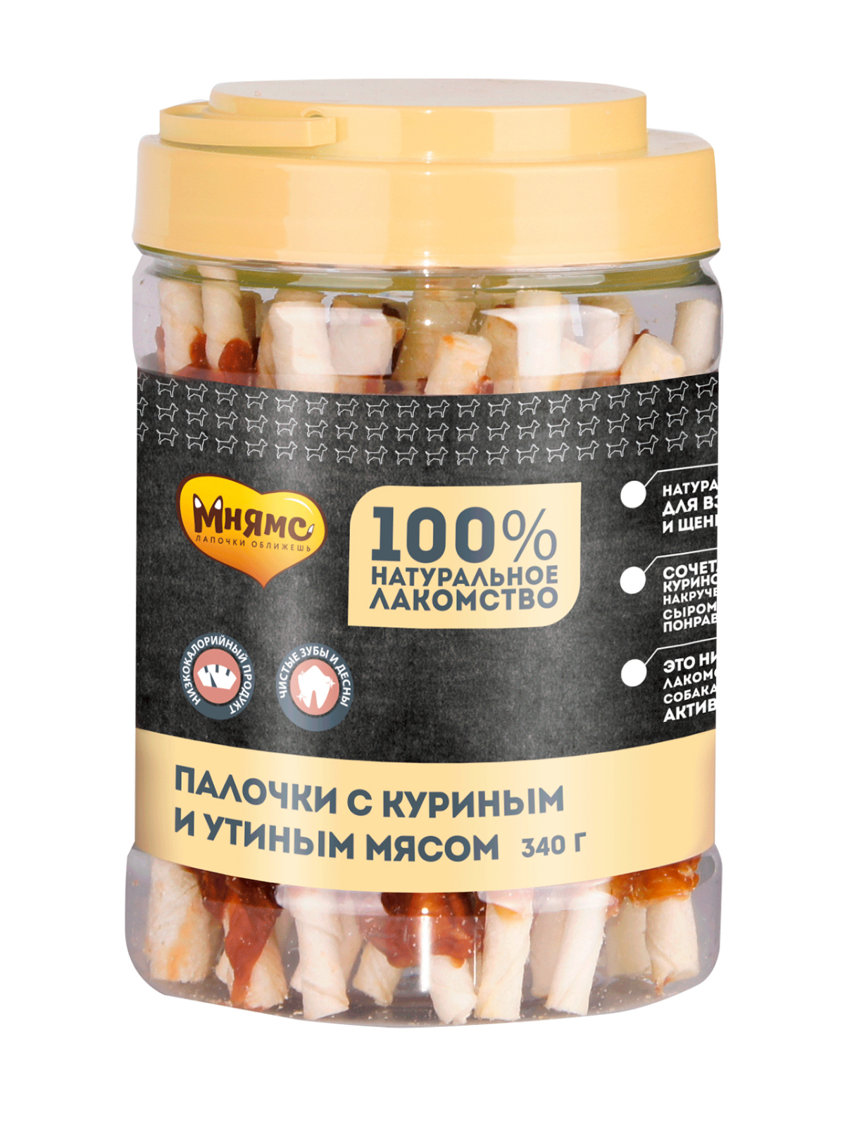 Лакомство Мнямс На каждый день для собак Палочки с куриным и утиным мясом 340 г