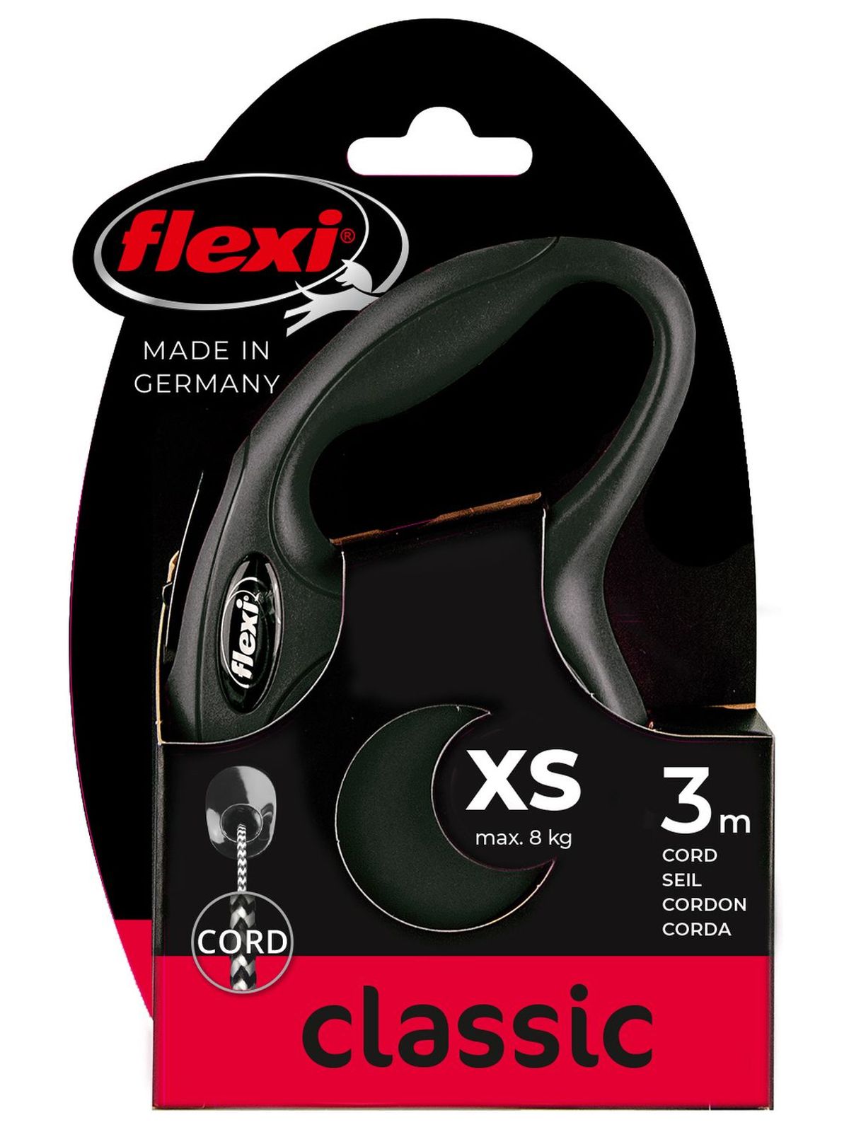 flexi рулетка New Classic XS (до 8 кг) 3 м трос черная