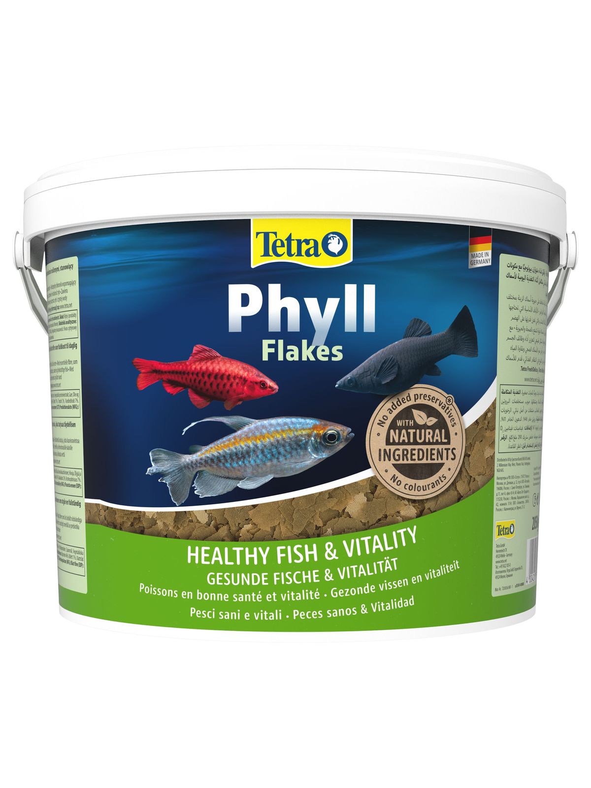 TetraPhyll корм для всех видов рыб растительные хлопья 10 л (ведро)