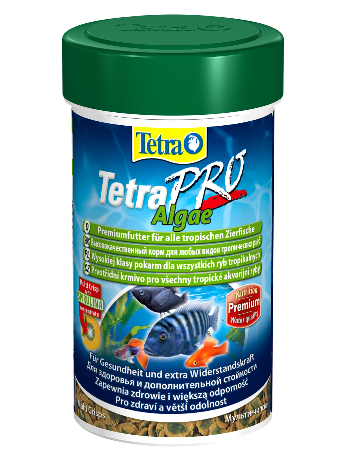 TetraPro Algae Crisps раст.корм для всех видов рыб в чипсах 100 мл