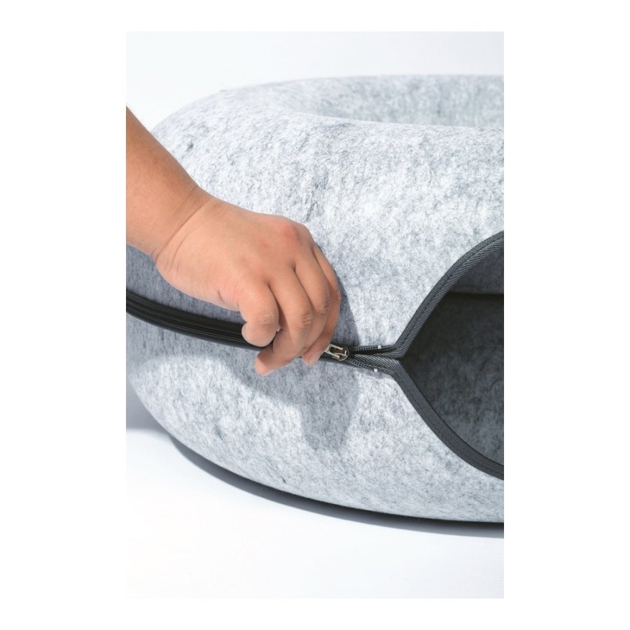 M-PETS Лежанка-тоннель Донат, размер S, 51x51x20 см, цвет серый