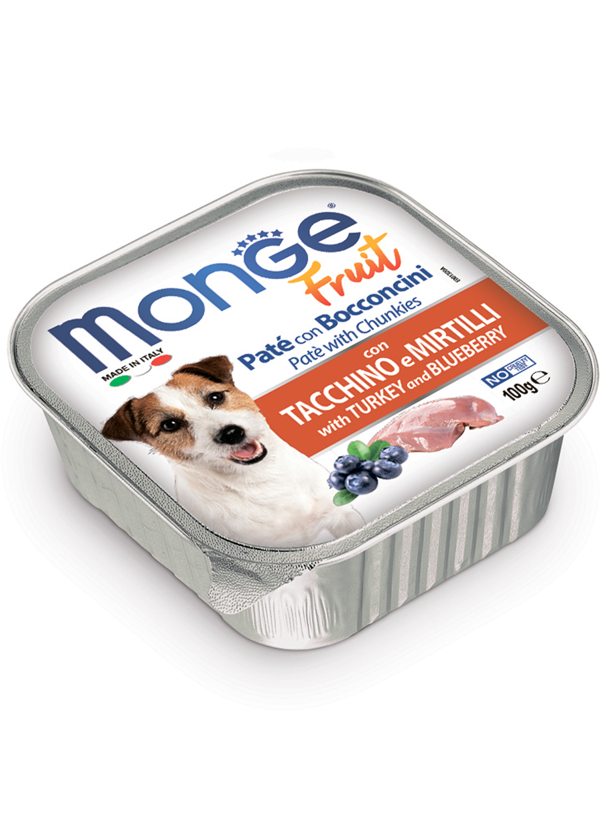 Влажный корм Monge Dog Fruit для собак,с индейкой с черникой, консервы 100 г