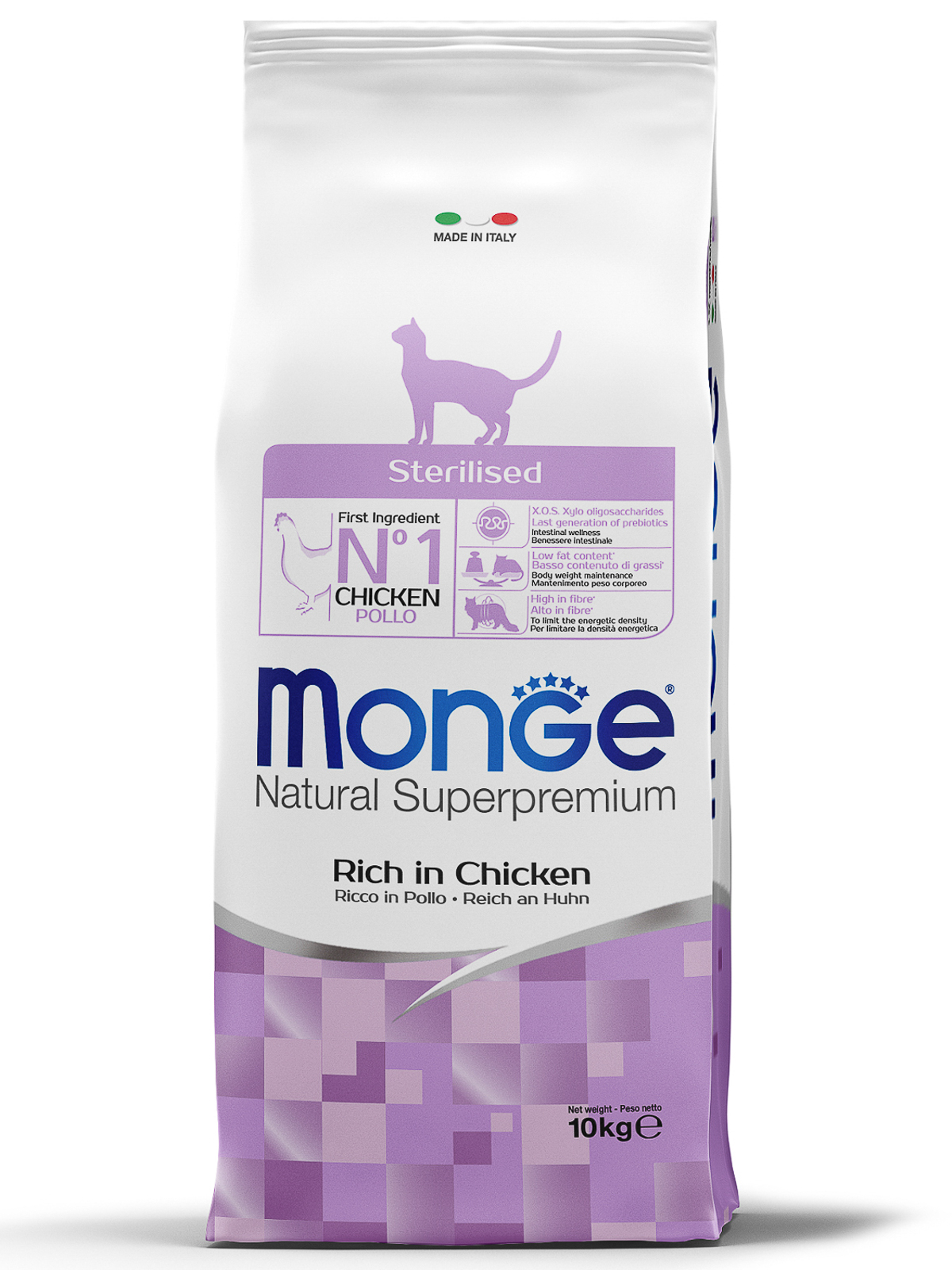 Сухой корм для стерилизованных кошек "Monge Cat Daily Line Sterilised" (Монж) с курицей 10 кг