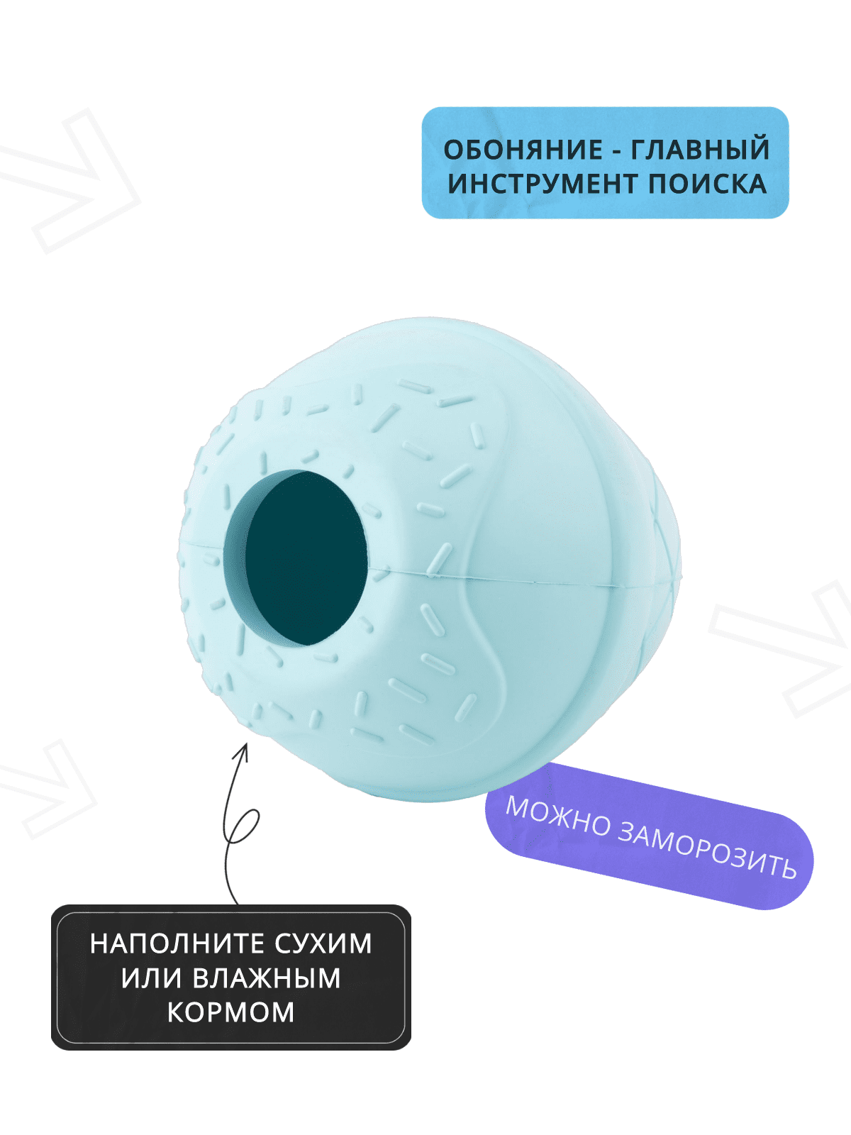 Игрушка Mr.Kranch для собак Мороженое 8*9 см голубая с ароматом курицы