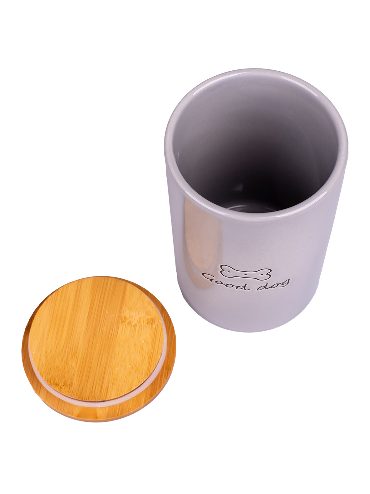 Бокс Mr.Kranch керамический для хранения корма для собак GOOD DOG 850 мл серый