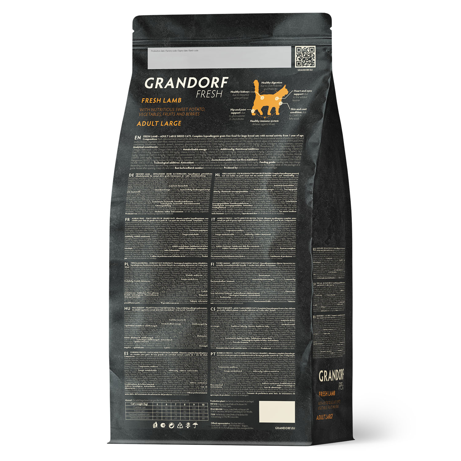 Grandorf Fresh Сухой беззерновой корм для крупных кошек с ягненком 400 гр 5407007852697