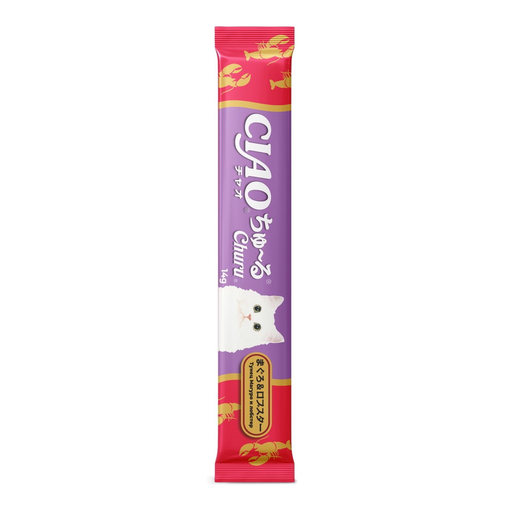 INABA CIAO Churu Крем-Лакомство пюре для кошек, Ассорти с морепродуктами, 14 г х 20 шт. 4901133947599
