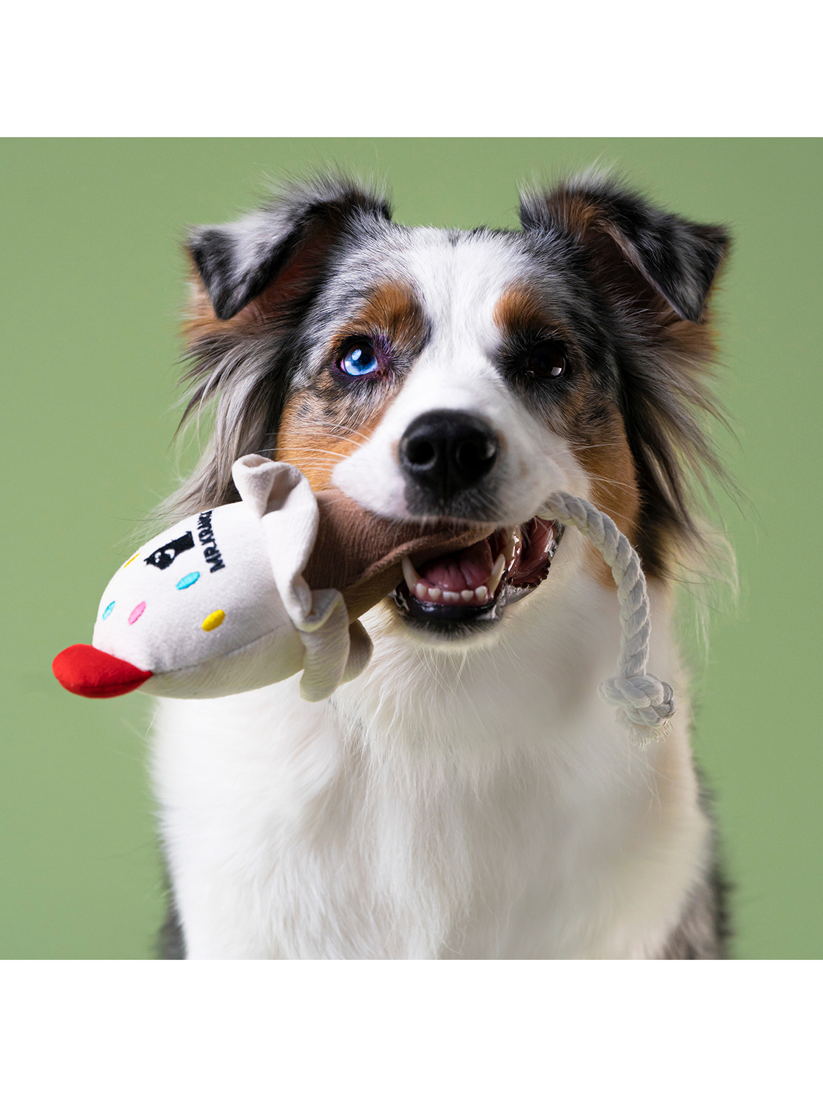 Игрушка Mr.Kranch для собак мелких и средних пород Мороженое с канатом 29х8х6,5см, бежевое