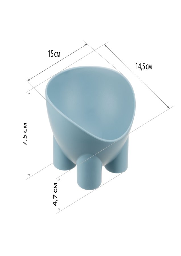 Миска пластиковая для животных СЛОН 0,3л голубая