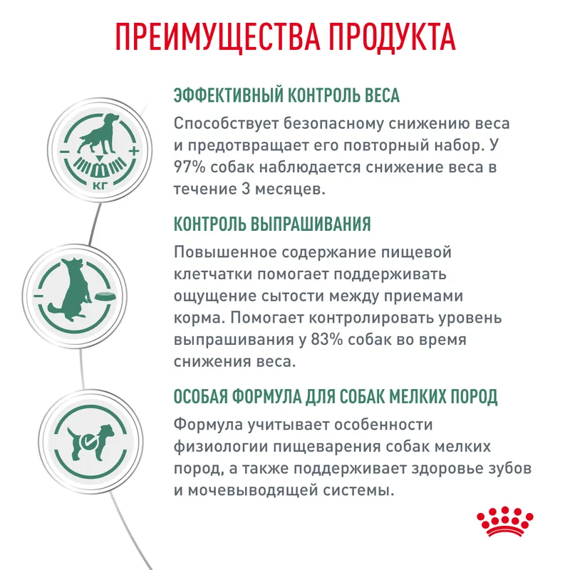 Сухой корм Royal Canin Satiety Weight Management Small Dogs для взрослых собак мелких пород (до 10 кг) для снижения веса 3кг