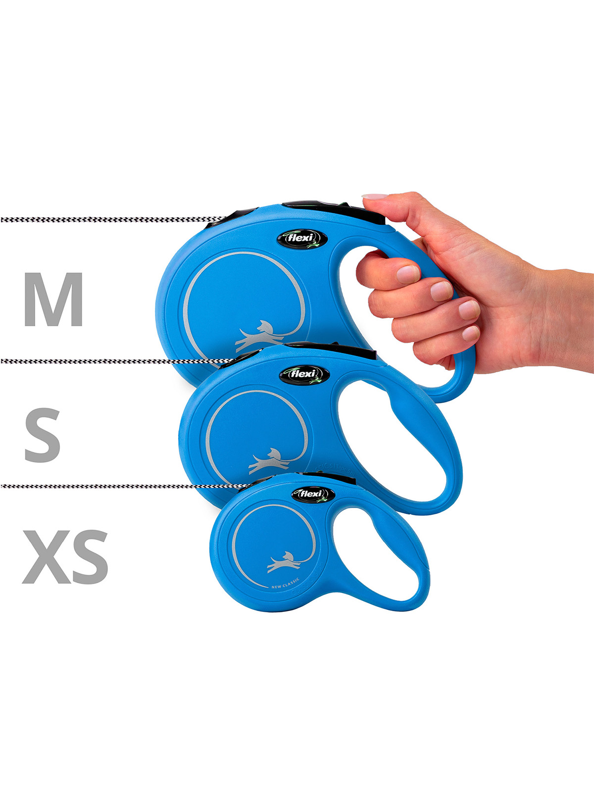 Flexi flexi рулетка New Classic M (до 20 кг) 5 м трос синяя 4000498022610