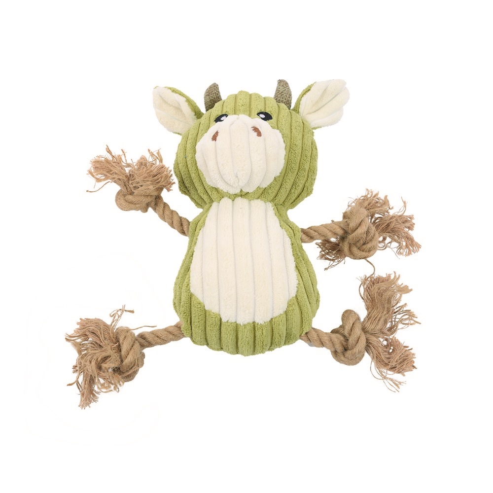 Игрушка мягкая для собак Коровка  Рози с канатом, 28 см, MPets 10642999