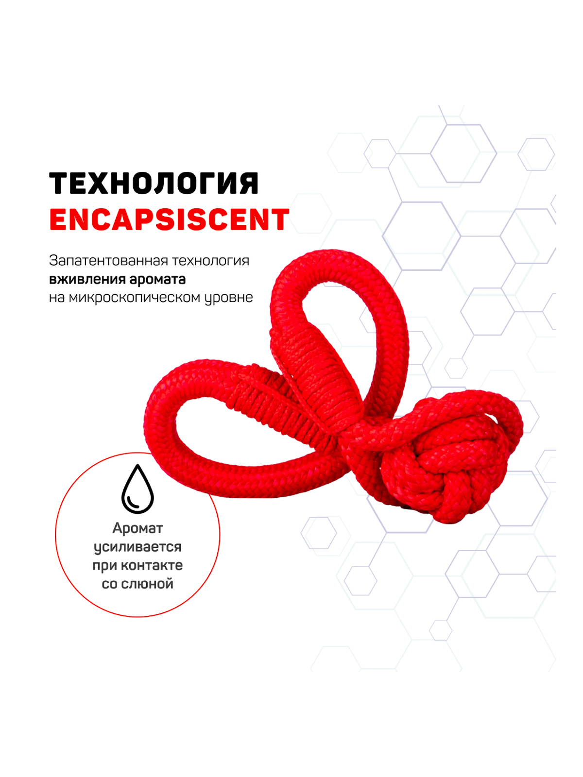 Playology жевательный канат TOUGH TUG KNOT для щенков 4-8 месяцев с ароматом говядины, цвет красный