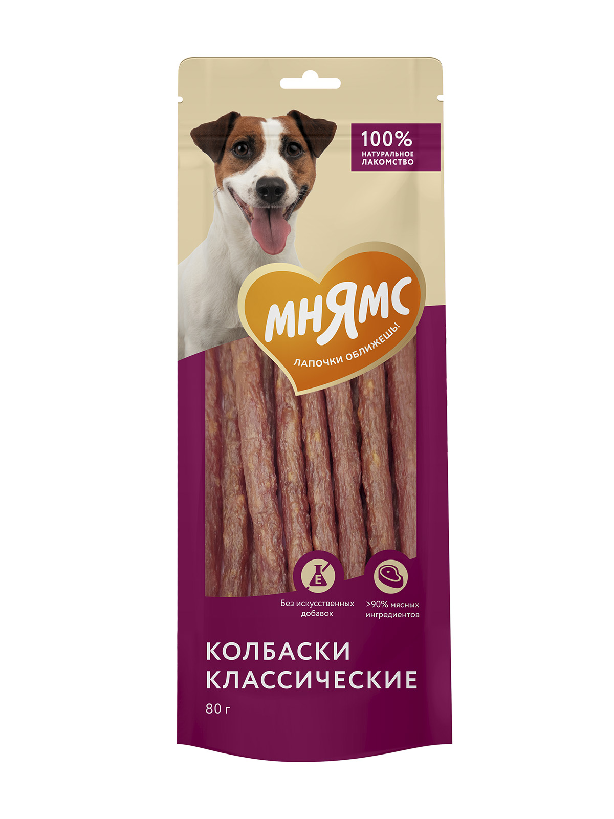Лакомство Мнямс На каждый день для собак Колбаски классические 80 г