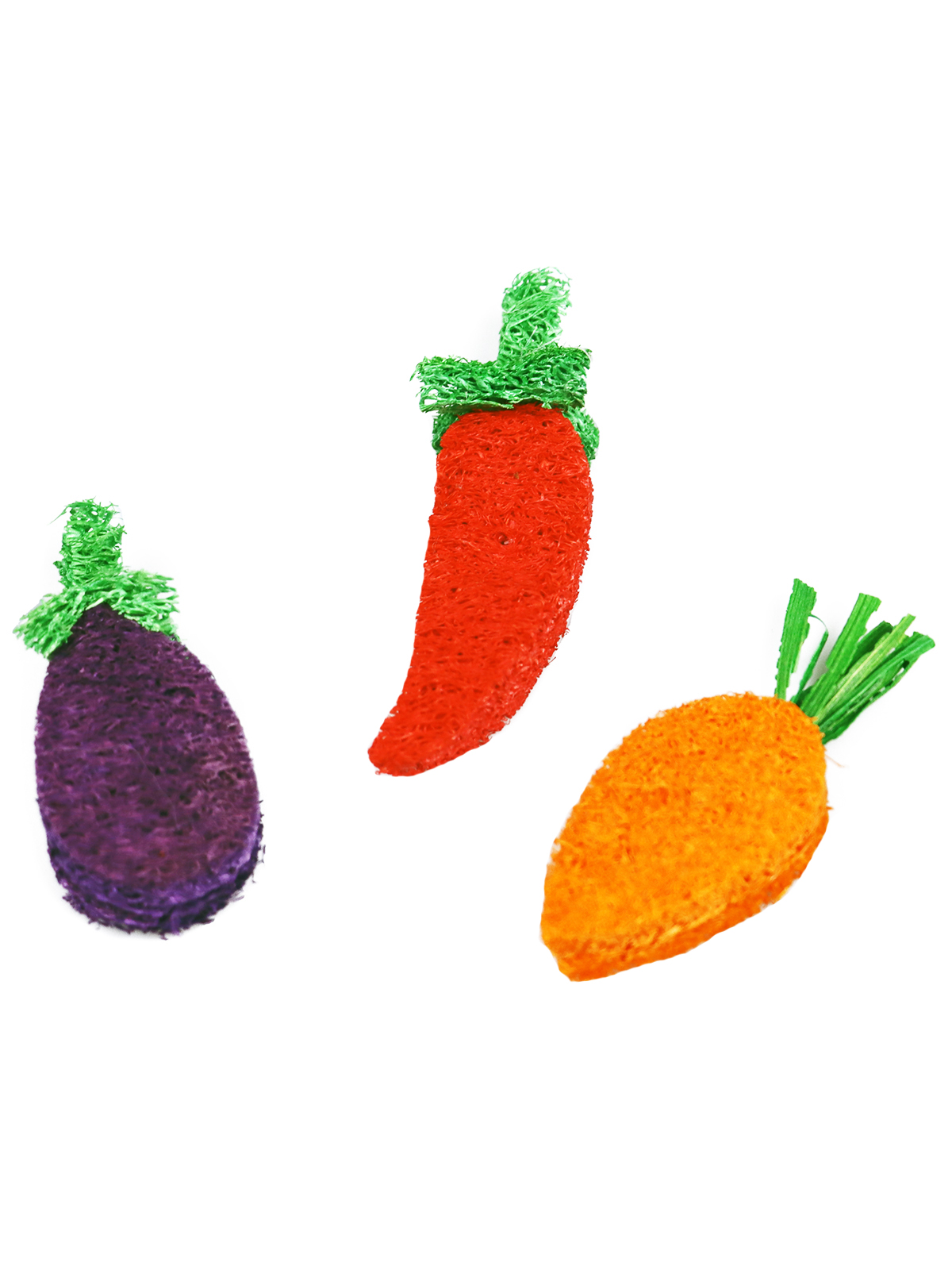Bambini Pets  Игрушка для грызунов "Набор овощей" из люфы 6 шт