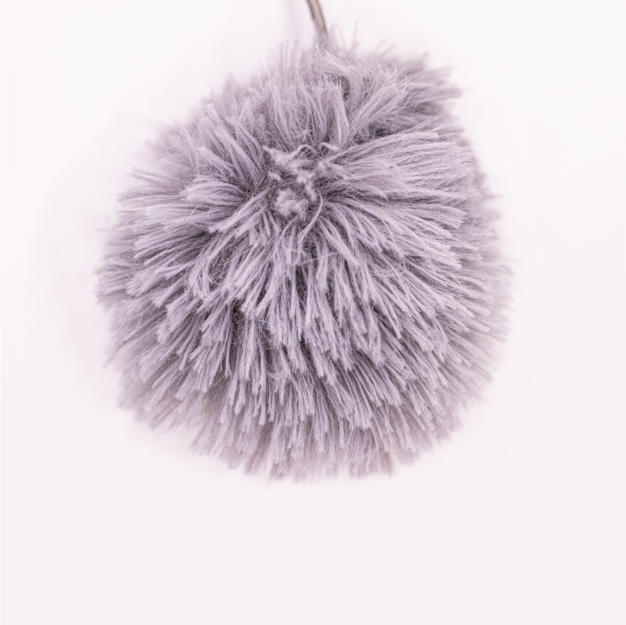 Моськи-Авоськи Игрушка-дразнилка "Удочка шуршик" 4см, на резинке 70см, серая (иск.мех)