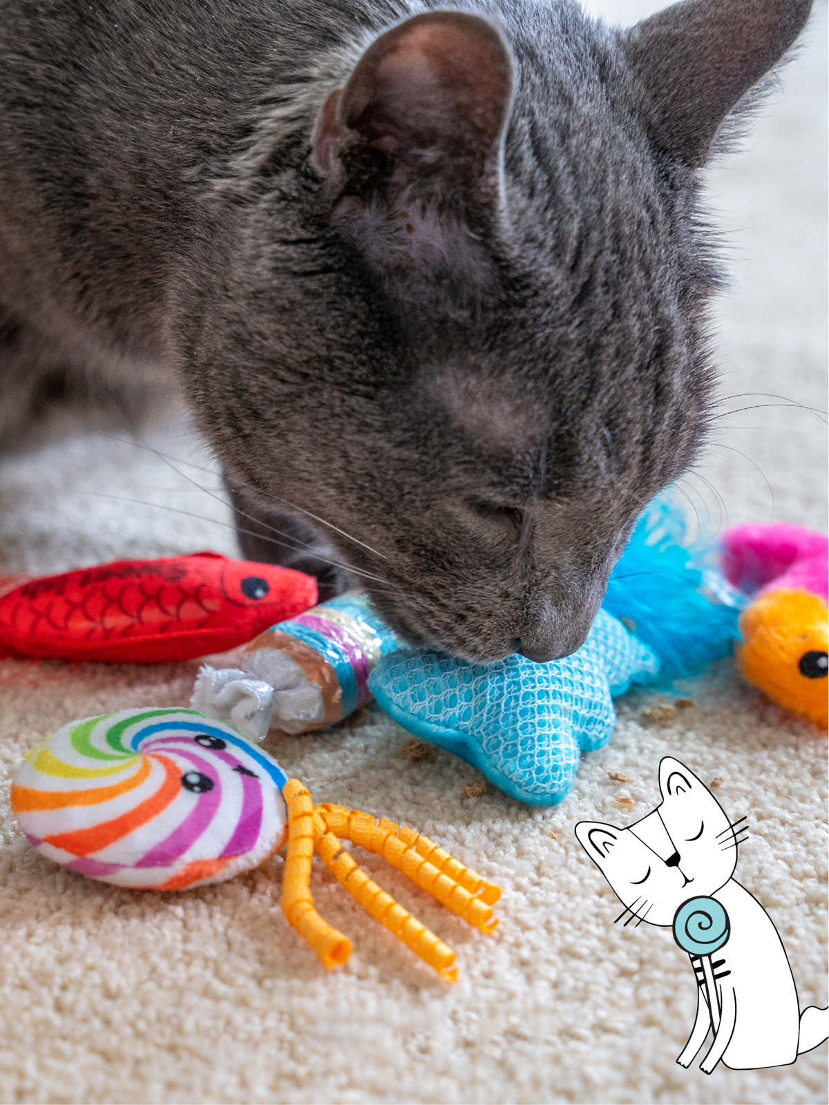 Catstages Dental Игрушка  для кошек "Вкусняшки" с кошачьей мятой, 6 шт в комплекте (34006)