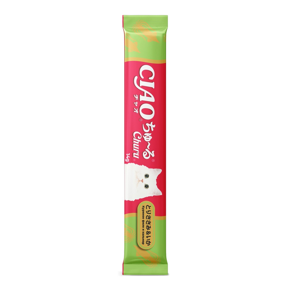 INABA CIAO Churu Крем-Лакомство пюре для кошек, Ассорти с морепродуктами, 14 г х 20 шт. 4901133947599