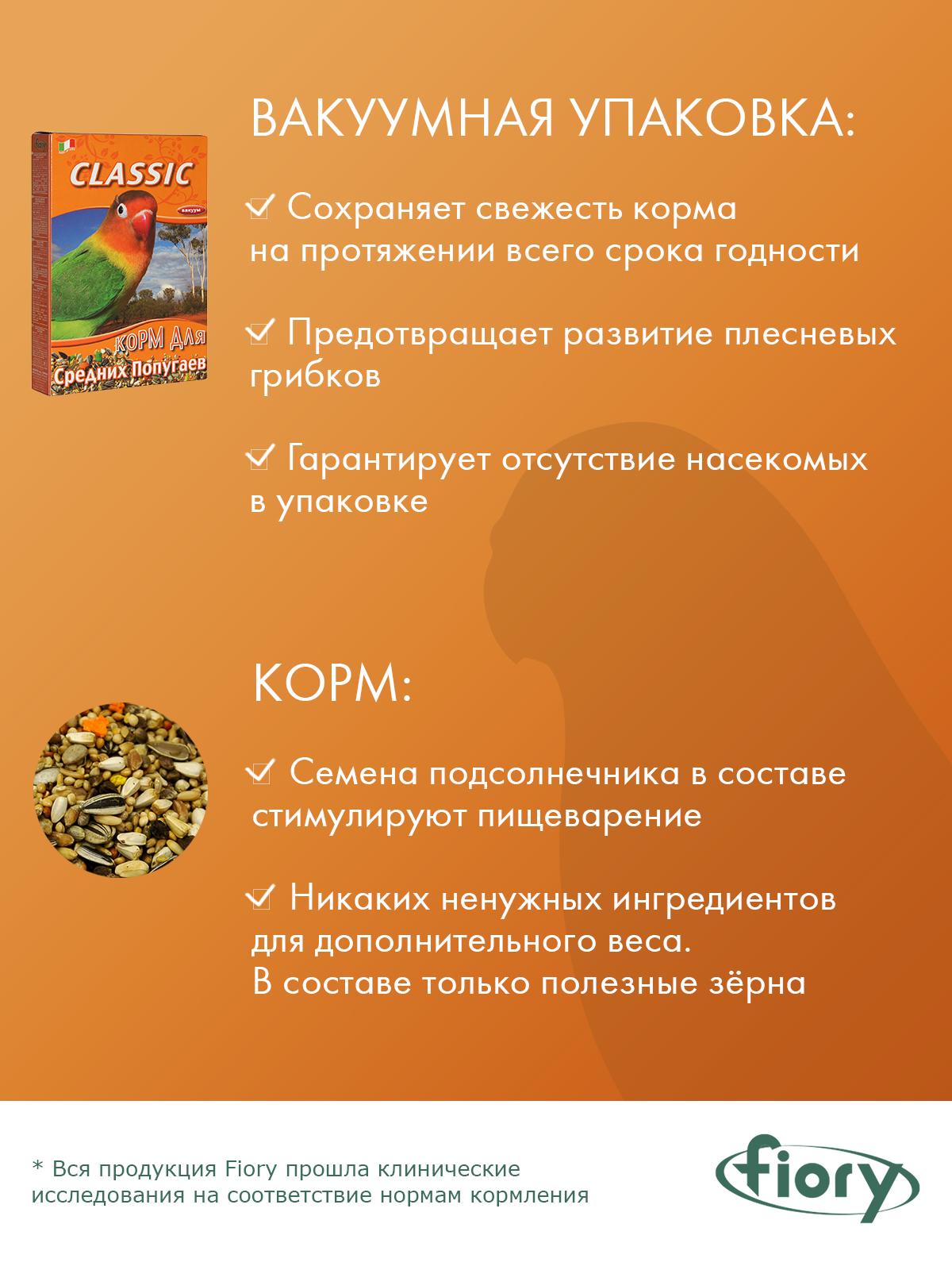 Корм Fiory Classic для средних попугаев 400 г