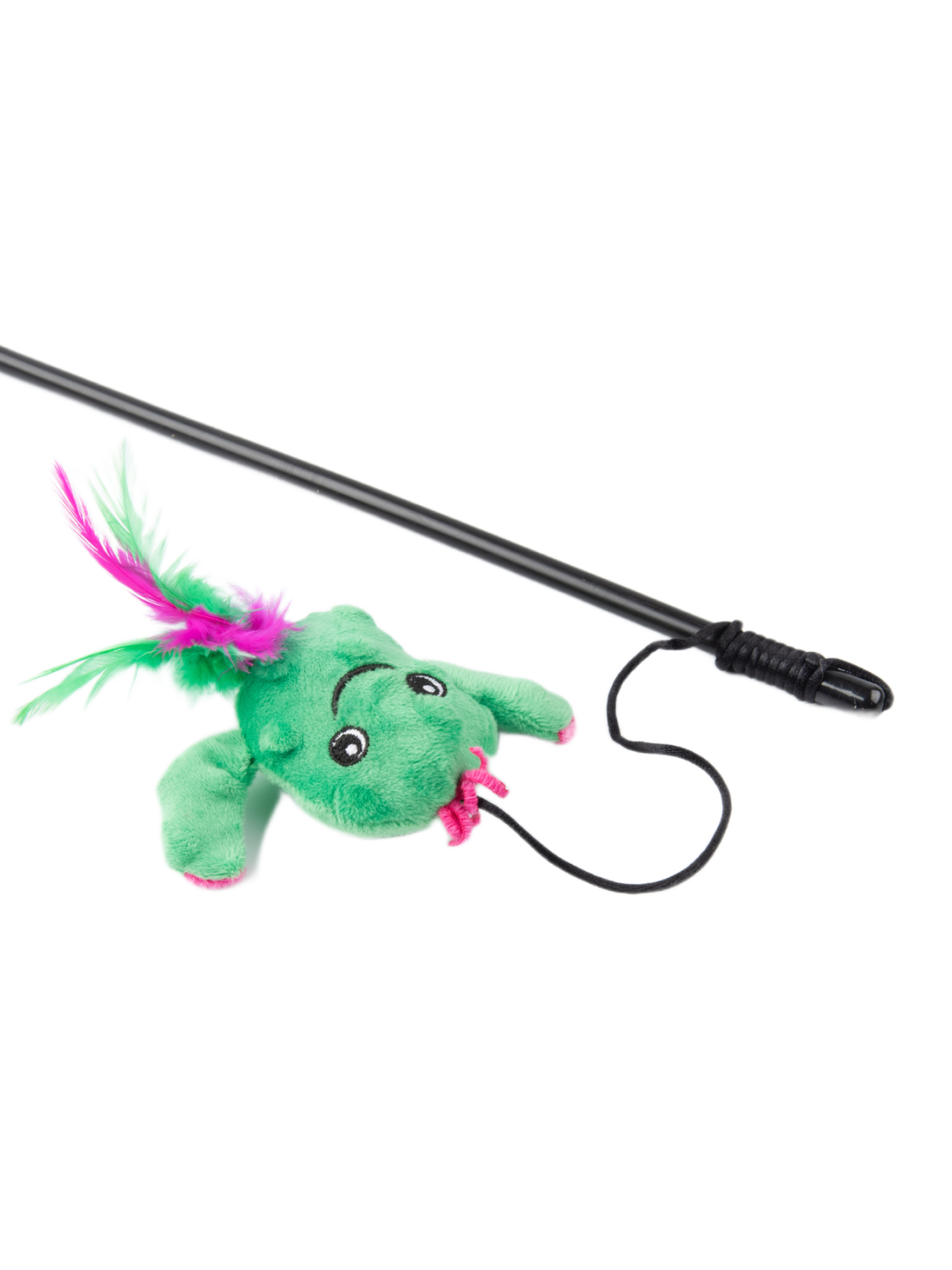 Игрушка-дразнилка Mr.Kranch для кошек Кактус плюшевая с кошачьей мятой и перышками 17 см зеленая