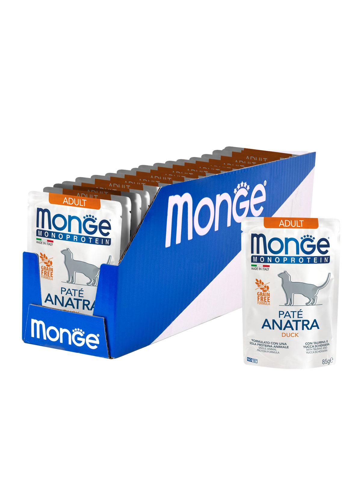 Monge Cat Monoprotein Влажный корм для взрослых кошек, из утки,  85 г