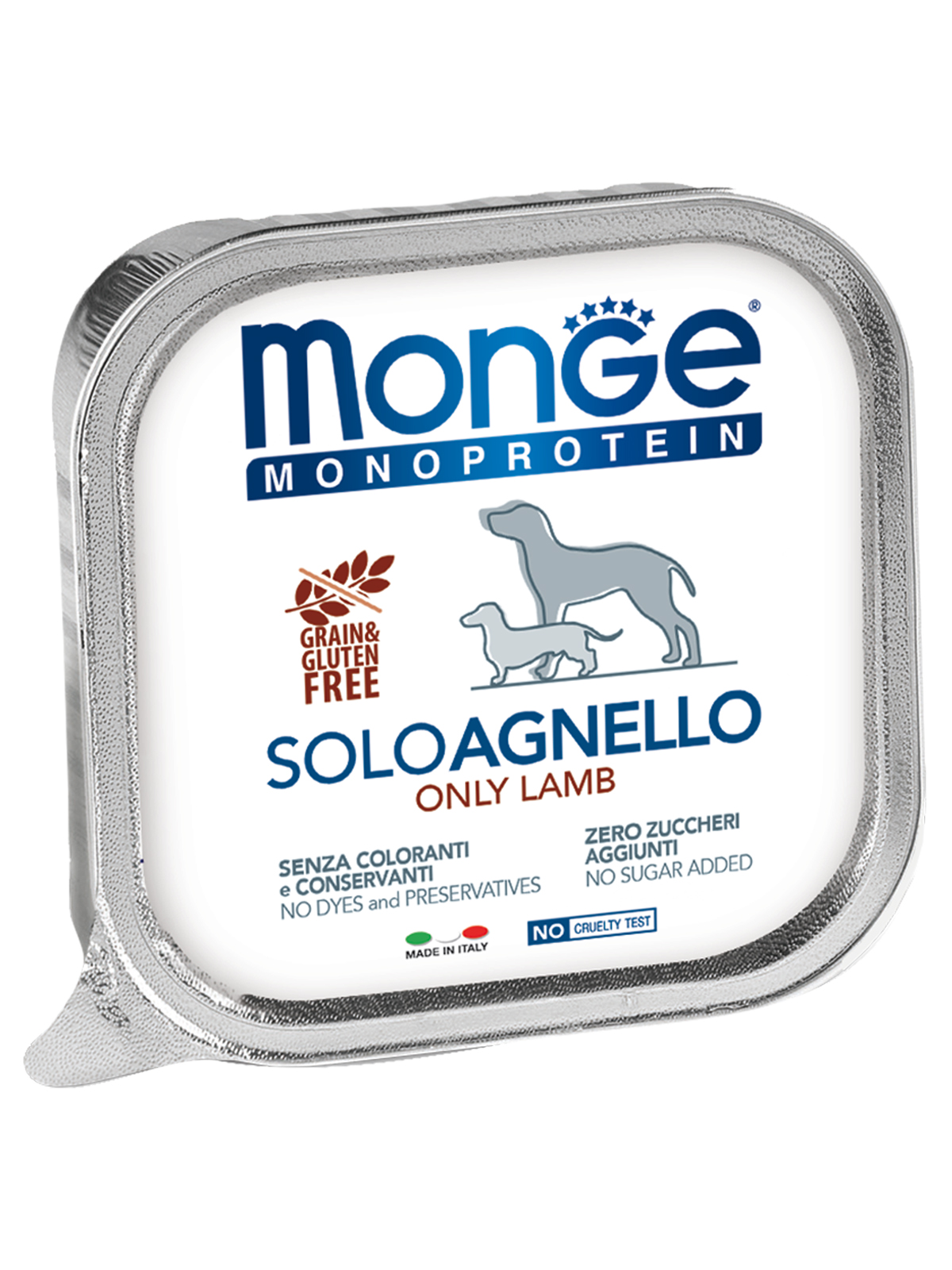 Влажный корм Monge Dog Monoprotein для собак, паштет из ягненка, консервы 150 г